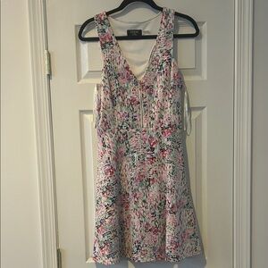 GUESS Women's Pink and Black Patterned Mini Dress